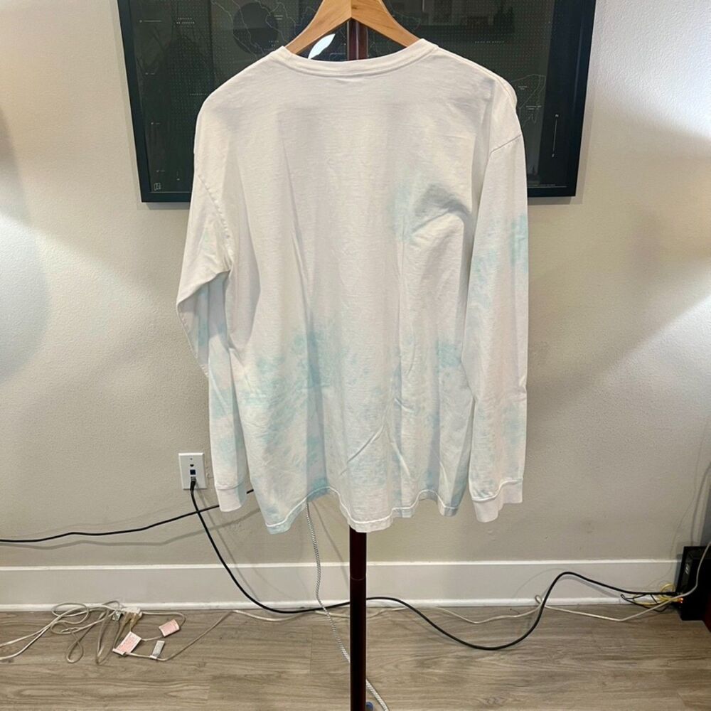 Stussy - Long Sleeve Tie Dye Tee - White, Blue - Picture 2 of 6